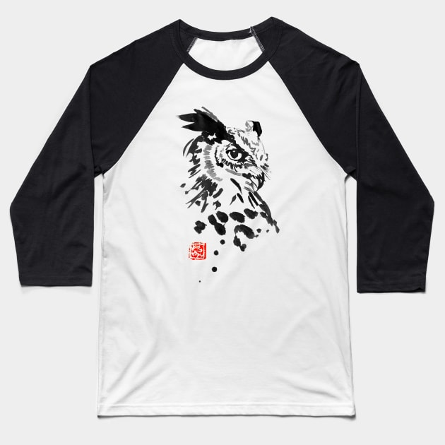 owl profile Baseball T-Shirt by pechane